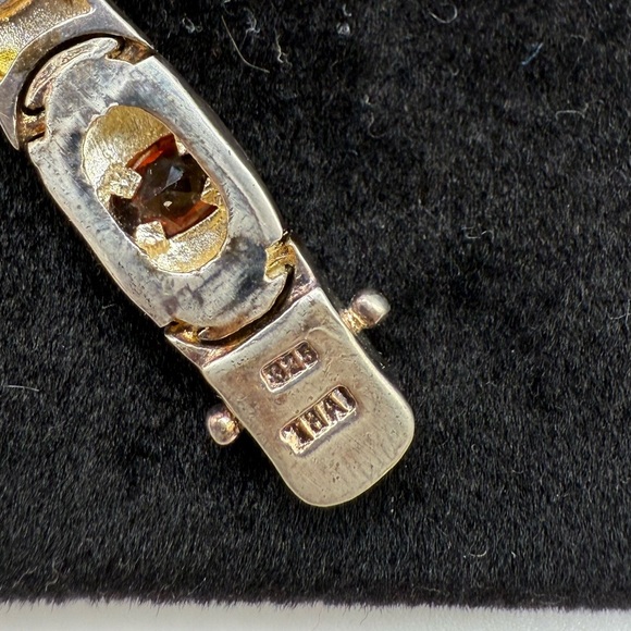 Bronzo Italia Sterling Silver & Bronze Multi-Gemstone Link Bracelet – 7.5” - Picture 10 of 10